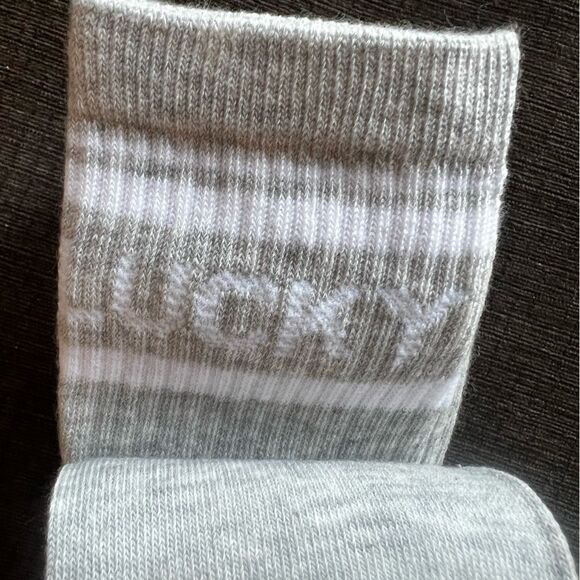 Lucky Brand Men's Casual Logo Crew Socks 6 Pack (4 Grey ,2 White) NWT - Picture 7 of 9